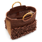BOLSA TOTE TEDDY MAXI  RAFIA CACAU