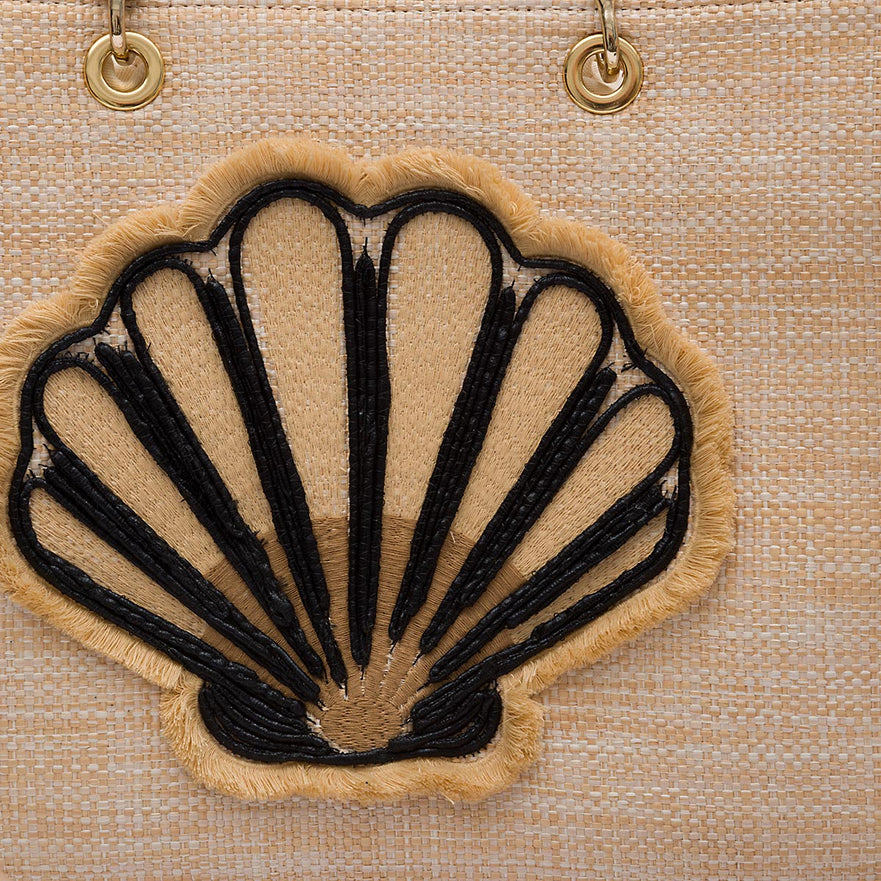 BOLSA TOTE GRANDE EM PALHA NATURAL CONCHA