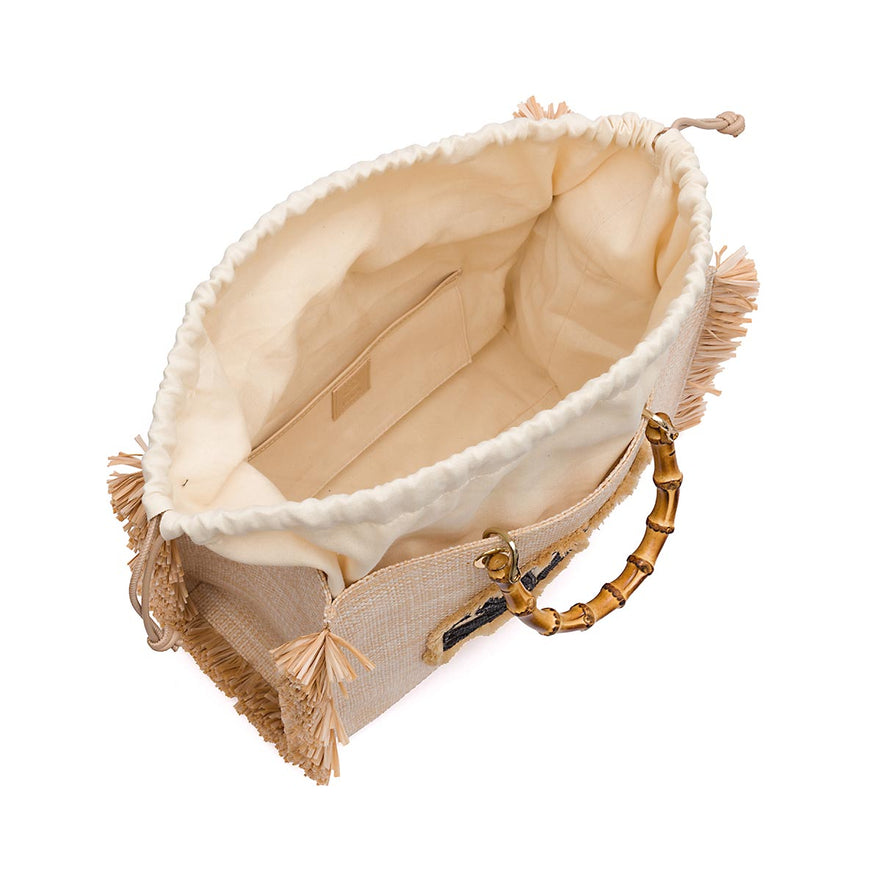 BOLSA TOTE GRANDE EM PALHA NATURAL CONCHA