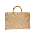 BOLSA TOTE GRANDE EM PALHA NATURAL CONCHA