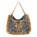 BOLSA HOBO MAXI JACQUARD ZEBRA  LAGOSTA