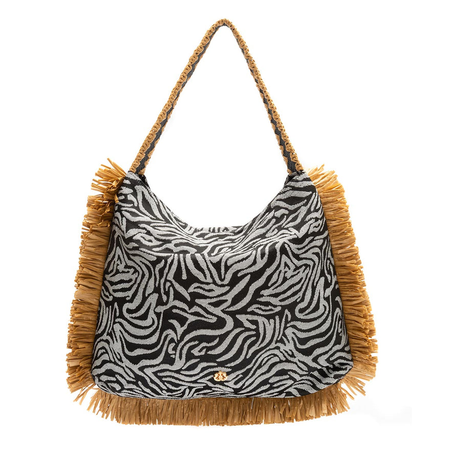 BOLSA HOBO MAXI JACQUARD ZEBRA  LAGOSTA