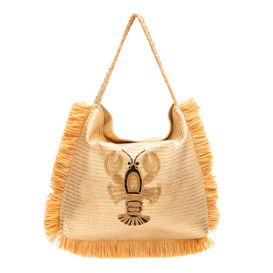 BOLSA HOBO  MAXI PALHA OURO LAGOSTA
