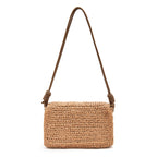 BOLSA FLAP IARA MEDIA CROCHE CAFÉ LEITE