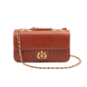 BOLSA BAGUETE ANNE PEQUENA COURO LIZARD JASPE OURO