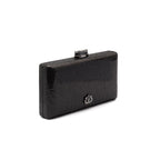 BOLSA CLUTCH EVA PEQUENA FECHO CRISTAL PRETO