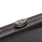 BOLSA CLUTCH EVA PEQUENA FECHO CRISTAL PRETO