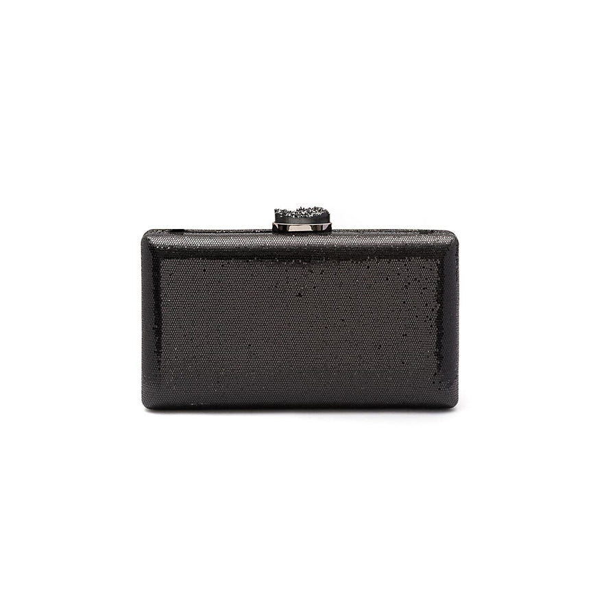 BOLSA CLUTCH EVA PEQUENA FECHO CRISTAL PRETO