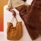 BOLSA SHOPPING BAG PETRA MAXI CAMURÇA AMÊNDOA