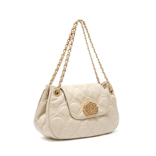 BOLSA SHOULDER SIRENA MÉDIA COCCON MARSHMALLOW OURO