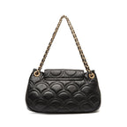 BOLSA SHOULDER SIRENA MÉDIA COCCON PRETO OURO