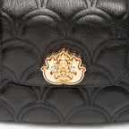 BOLSA SHOULDER SIRENA MÉDIA COCCON PRETO OURO