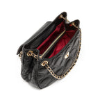 BOLSA SHOULDER SIRENA MÉDIA COCCON PRETO OURO