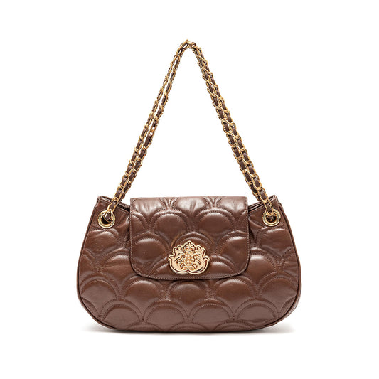 BOLSA SHOULDER SIRENA MÉDIA COCCON PINHÃO OURO