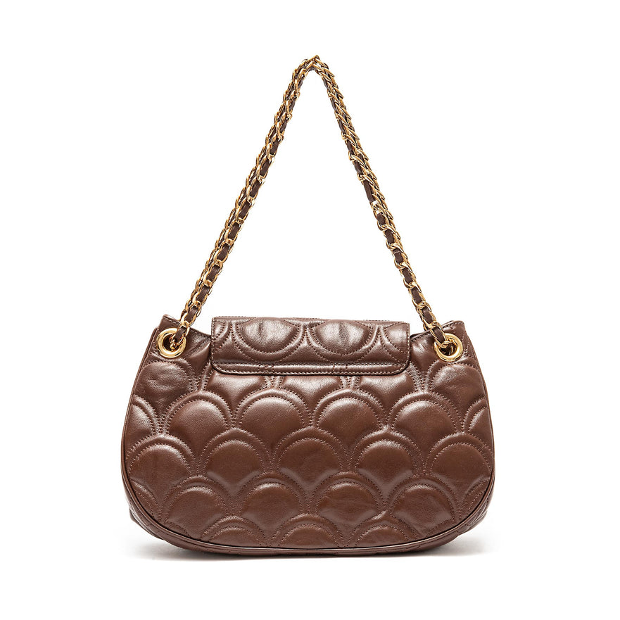 BOLSA SHOULDER SIRENA MÉDIA COCCON PINHÃO OURO