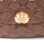 BOLSA SHOULDER SIRENA MÉDIA COCCON PINHÃO OURO