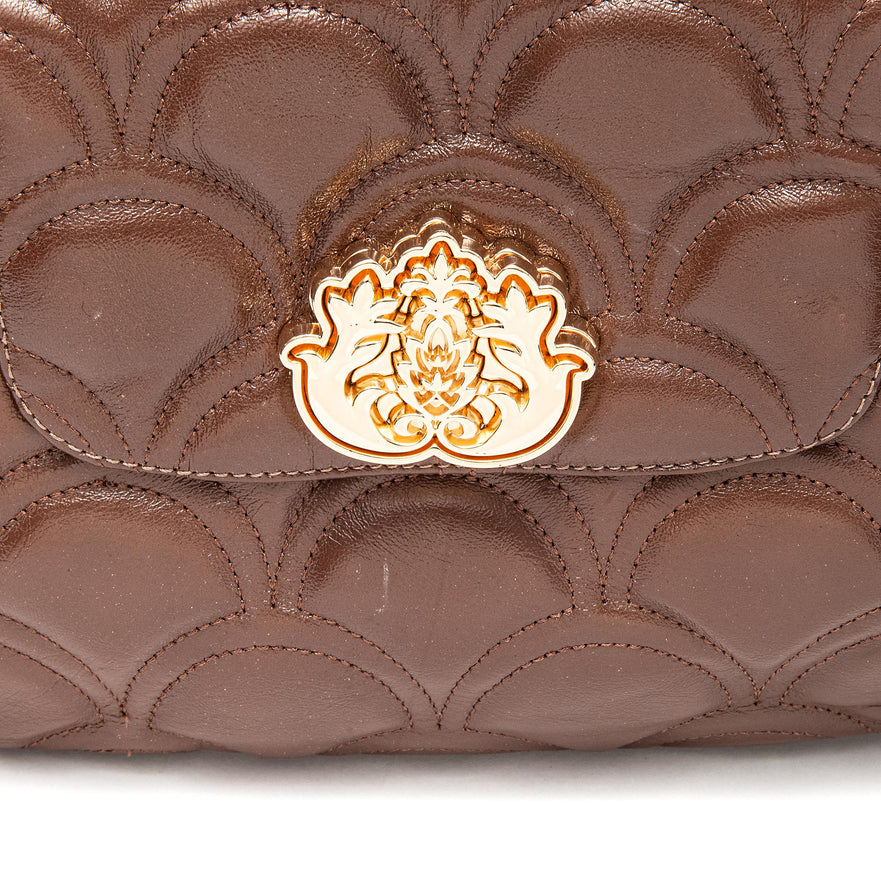BOLSA SHOULDER SIRENA MÉDIA COCCON PINHÃO OURO