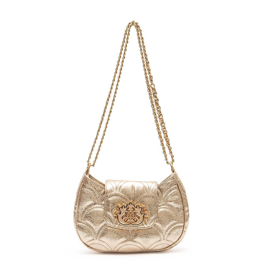 BOLSA SHOUDER SIRENA MINI COCOON OURO LIGHT