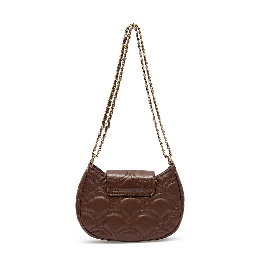 BOLSA SHOUDER SIRENA MINI COCOON PINHÃO OURO