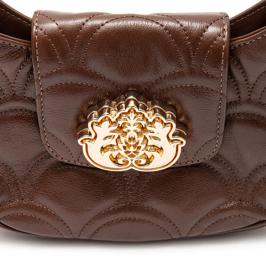 BOLSA SHOUDER SIRENA MINI COCOON PINHÃO OURO