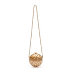 BOLSA CLUTCH ESFERA VEGA PEQUENA METAL MARMORIZADA OURO