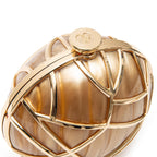 BOLSA CLUTCH ESFERA VEGA PEQUENA METAL MARMORIZADA OURO