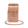 BOLSA POUCH ANNE PEQUENA COURO CAIMAN BALM
