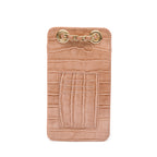 BOLSA POUCH ANNE PEQUENA COURO CAIMAN BALM