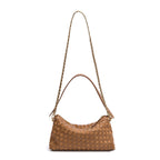 BOLSA ÍSIS WOVEN SHOULDER COURO TRESSÊ PEQUENE AMENDÔA