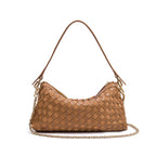 BOLSA ÍSIS WOVEN SHOULDER COURO TRESSÊ PEQUENE AMENDÔA