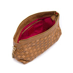 BOLSA ÍSIS WOVEN SHOULDER COURO TRESSÊ PEQUENE AMENDÔA