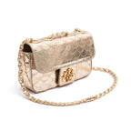 BOLSA BAGUETE ANNE MINI COURO ESCAMAS OURO
