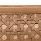 BOLSA POUCH TRESSÊ MAXI MÉDIA SOFT MOCHACCINO PALHA DAMIER NATURAL
