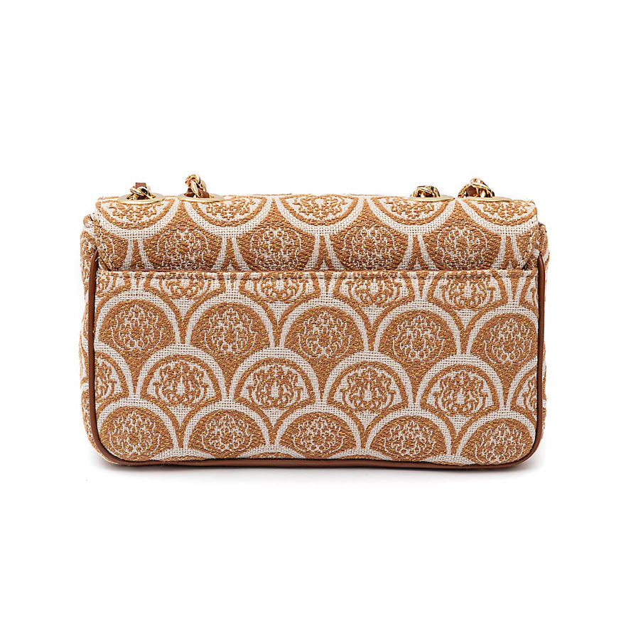 BOLSA BAGUETE SIRENA MÉDIA JACQUARD CAMEL