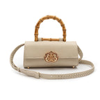 BOLSA TOP HANDLE EAST WEST PEQUENA COURO CAVIAR CHANTILLY