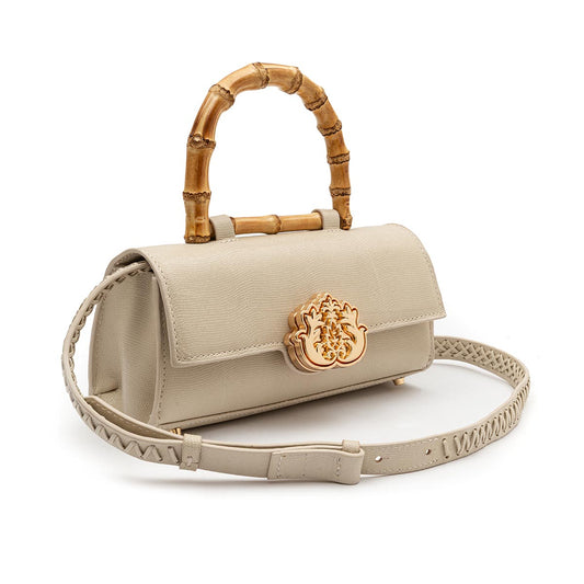 BOLSA TOP HANDLE EAST WEST PEQUENA COURO CAVIAR CHANTILLY