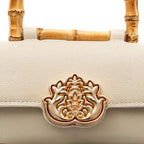 BOLSA TOP HANDLE EAST WEST PEQUENA COURO CAVIAR CHANTILLY