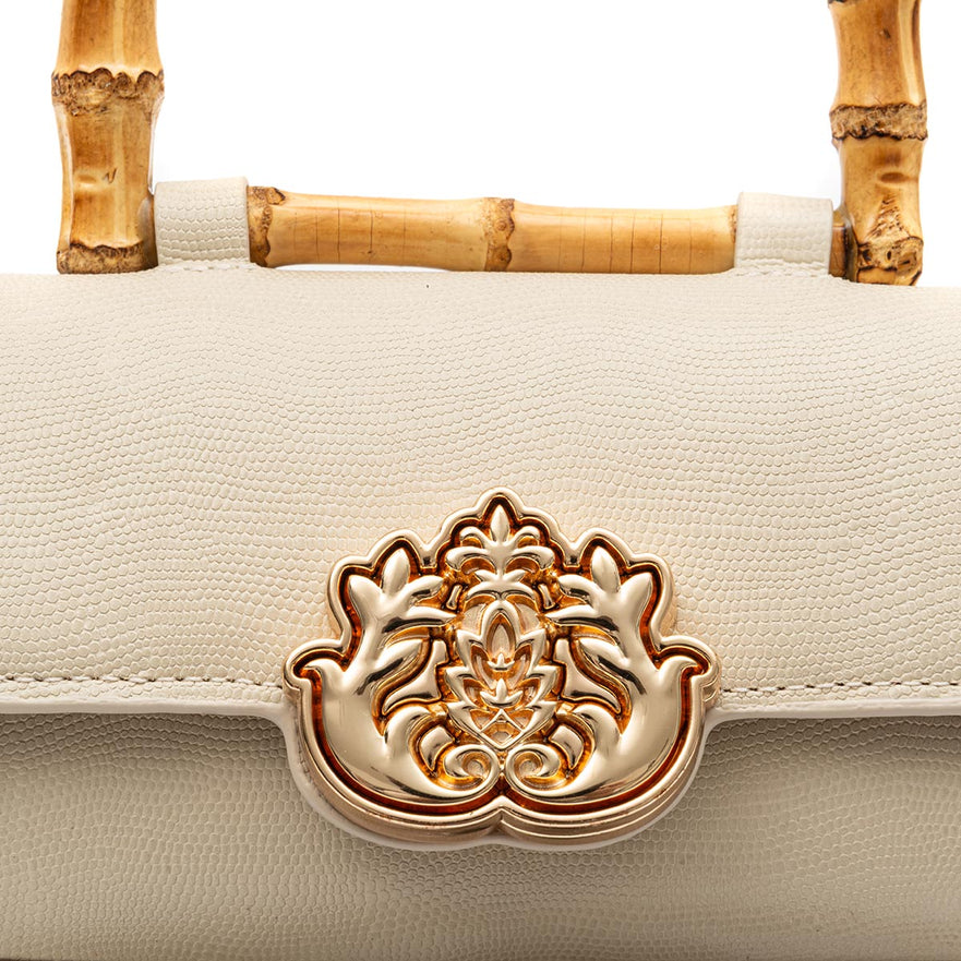 BOLSA TOP HANDLE EAST WEST PEQUENA COURO CAVIAR CHANTILLY