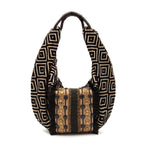 BOLSA HOBO MAXI TAPEÇARIA BORDADA PRETO