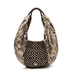 BOLSA HOBO MAXI TAPEÇARIA BORDADA PRETO