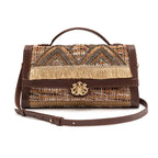 BOLSA TOP HANDLE PEQUENA TAPECARIA BORDADA