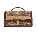BOLSA TOP HANDLE PEQUENA TAPECARIA BORDADA