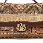 BOLSA TOP HANDLE PEQUENA TAPECARIA BORDADA