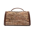 BOLSA TOP HANDLE PEQUENA TAPECARIA BORDADA