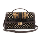 BOLSA TOP HANDLE PEQUENA TAPECARIA BORDADA