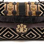 BOLSA TOP HANDLE PEQUENA TAPECARIA BORDADA