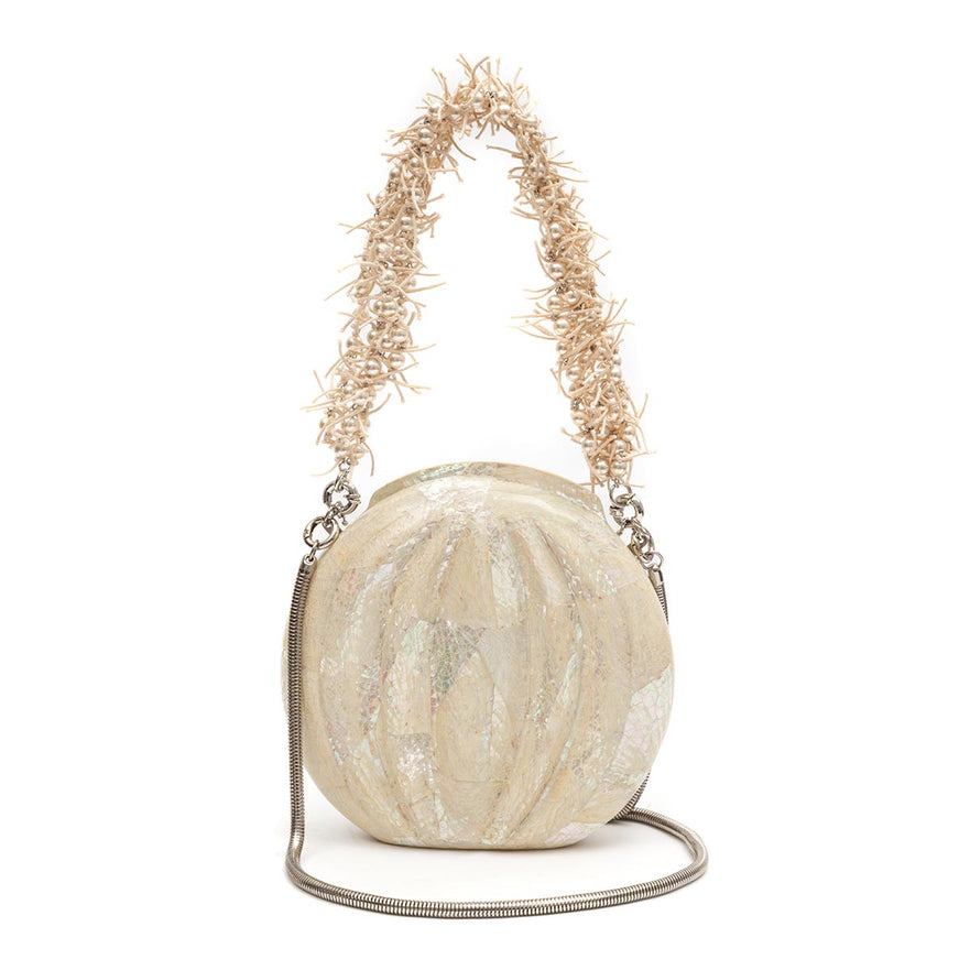 BOLSA CLUTCH MADREPÉROLA PEQUENA ARREDONDADA MADRECLARA