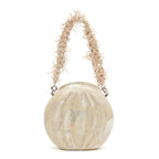BOLSA CLUTCH MADREPÉROLA PEQUENA ARREDONDADA MADRECLARA