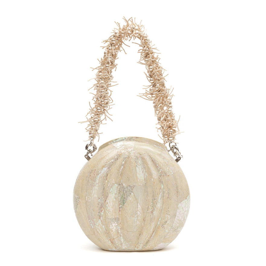BOLSA CLUTCH MADREPÉROLA PEQUENA ARREDONDADA MADRECLARA