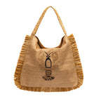 BOLSA HOBO MAXI  PALHA NATURAL LAGOSTA
